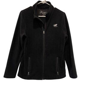 Piper By SmartPak Black Full-Zip Fleece Jacket Womens M Lightweight Warm Layer